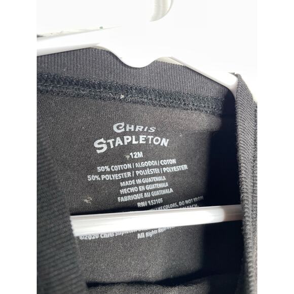 Chris Stapleton Baby Band T Shirt Country Size 12 Months Black Dinosaur - Picture 2 of 3